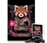 Puzzle da 1000 pezzi con monaco panda rosso e lanterna, per adulti, gioco di logica intelligente, divertimento casual, bordo liscio, decorazione da parete (38x26cm)