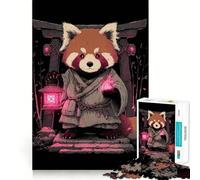 Puzzle da 1000 pezzi con monaco panda rosso e lanterna, per adulti, gioco di logica intelligente, divertimento casual, bordi lisci, decorazione da parete (50x75cm)