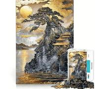 Puzzle da 1000 pezzi con monastero in cima alla montagna per adulti e ragazzi, rompicapo rilassante, attività artistica da assemblare, regalo premuroso (38x26cm)