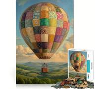Puzzle da 1000 pezzi con mongolfiera patchwork per adolescenti, ideale per rafforzare la memoria, creare un'atmosfera rilassante e creare un'atmosfera di qualità Regalo classico (50x75cm)