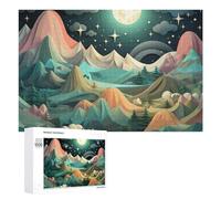 Puzzle da 1000 pezzi con montagna di nuvole puzzle personalizzato in legno per adulti foto puzzle arte appeso alla parete decorazione per compleanno, matrimonio, San Valentino, anniversario