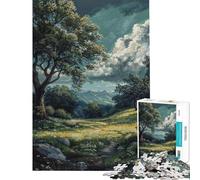 Puzzle da 1000 pezzi con montagna e prato ideale per adulti un gioco rompicapo perfetto per le vacanze a casa per passare il tempo in occasione di compleanni e Natale (dimensioni 38x52cm)