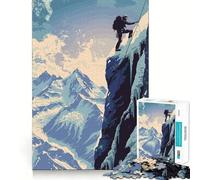 Puzzle da 1000 pezzi con montagna innevata da scalare, ideale per ragazzi, gioco di logica, facile da usare, bordi precisi, regalo per le festività (38x26cm)