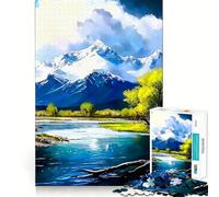 Puzzle da 1000 pezzi con montagna per adulti e ragazzi, gioco di logica, relax, taglio perfetto, articolo dei desideri di Babbo Natale (38x52cm)