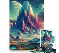 Puzzle da 1000 pezzi con montagna surreale e fantastica per adulti, gioco rilassante e divertente, taglio premium, regalo di compleanno 38x26cm
