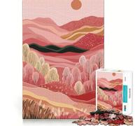 Puzzle da 1000 pezzi con montagne al tramonto rosa, ideale per adolescenti, un gioco per allenare la mente, un'attività artistica rilassante e un regalo stagionale (38x26cm)