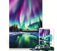 Puzzle da 1000 pezzi con montagne e luci del nord per ragazzi, ideale per rafforzare la memoria, creare un'atmosfera di pace e godere di un momento di qualità Regalo classico (38x52cm)