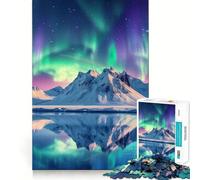 Puzzle da 1000 pezzi con montagne e luci del nord per ragazzi, ideale per rafforzare la memoria, creare un'atmosfera di pace e godere di un momento di qualità Regalo classico (38x26cm)