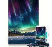 Puzzle da 1000 pezzi con montagne e luci del nord per ragazzi, ideale per rafforzare la memoria, creare un'atmosfera di pace e godere di un momento di qualità Regalo classico (38x52cm)