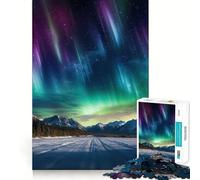 Puzzle da 1000 pezzi con montagne e luci del nord per ragazzi, ideale per rafforzare la memoria, creare un'atmosfera di pace e godere di un momento di qualità Regalo classico (38x26cm)