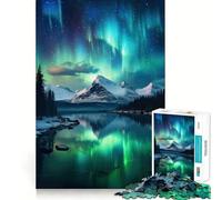 Puzzle da 1000 pezzi con montagne e luci del nord per ragazzi, ideale per rafforzare la memoria, creare un'atmosfera di pace e serenità Un regalo classico e di qualità (50x75cm)
