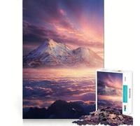 Puzzle da 1000 pezzi con montagne e nuvole al tramonto per adulti Gioco di logica e divertimento da assemblare, taglio preciso, regalo memorabile 50x75cm