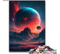 Puzzle da 1000 pezzi con montagne e pianeti colorati in legno, attività divertente da fare a casa, 50x75cm, gioco rompicapo per adolescenti, regalo perfetto per le feste