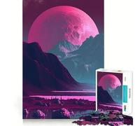 Puzzle da 1000 pezzi con montagne, luna e spazio, ideale per adolescenti, stimola la memoria, riduce lo stress e crea un'atmosfera rilassante Decorazione murale con bordi precisi (38x26cm)