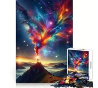 Puzzle da 1000 pezzi con montagne spaziali dai colori vivaci, ideale per adolescenti, per il benessere mentale e il relax, con bordi affilati e un regalo speciale (38x52cm)