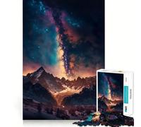 Puzzle da 1000 pezzi con montagne, spazio e Via Lattea, ideale per adolescenti, per rafforzare la memoria, perfetto per la casa e il tempo libero, con bordi puliti e un regalo prezioso (38x52cm)