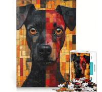 Puzzle da 1000 pezzi con mosaico astratto raffigurante un cane, gioco pratico, attività divertenti da fare in casa, adatto come decorazione da scrivania 38x52cm