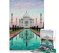 Puzzle da 1000 pezzi con mosaico del Taj Mahal per adulti, con memoria, sollevamento lento, piacevole assemblaggio dell'immagine, regalo creativo 38x26cm