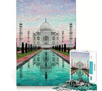 Puzzle da 1000 pezzi con mosaico del Taj Mahal per adulti, con memoria, sollevamento lento, piacevole assemblaggio dell'immagine, regalo creativo 38x26cm