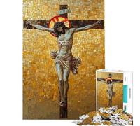 Puzzle da 1000 pezzi con mosaico di Gesù Cristo gioco rilassante da assemblare compleanno e Natale (dimensioni 50x75cm)