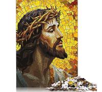 Puzzle da 1000 pezzi con mosaico di Gesù Cristo per adulti e adolescenti, puzzle di carta per divertimento in famiglia e serate di gioco, 1000 pezzi (38x26 cm)