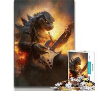 Puzzle da 1000 pezzi con mostro che suona la chitarra per adulti e adolescenti, antistress, sfida difficile, migliora l'amore tra coppie, 38x26cm