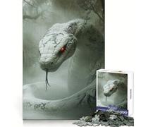 Puzzle da 1000 pezzi con mostro cobra bianco per adulti, ideale per stimolare la memoria e creare un'atmosfera rilassante, con bordi netti e un regalo perfetto (50x75cm)
