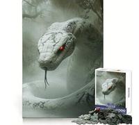 Puzzle da 1000 pezzi con mostro cobra bianco per adulti, ideale per stimolare la memoria e creare un'atmosfera rilassante, con bordi netti e un regalo perfetto (38x26cm)
