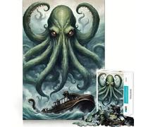 Puzzle da 1000 pezzi con mostro Kraken della mitologia, ideale per adolescenti, per migliorare la memoria, senza stress, con design e assemblaggio rilassanti, un regalo speciale (38x26cm)
