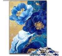 Puzzle da 1000 pezzi con motivi floreali viola e verde acqua per adulti, gioco stimolante e gioco per famiglie, regalo di compleanno, regali, arte murale (26x38cm)