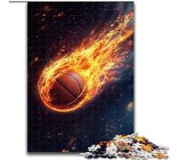 Puzzle da 1000 pezzi con motivo a basket e fiamme, 50x75cm, regalo perfetto per familiari e amici, adatto dai 14 anni in su