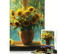 Puzzle da 1000 pezzi con motivo a bouquet di girasoli e casetta, ideale per adulti e ragazzi, per migliorare la memoria e favorire il rilassamento Regalo di Natale 38x52cm