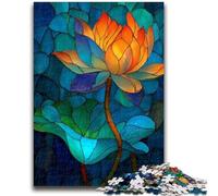 Puzzle da 1000 pezzi con motivo a loto in vetro colorato per adolescenti, gioco stimolante, ideale come regalo per tutta la famiglia (38x26cm)