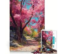 Puzzle da 1000 pezzi con motivo a sentiero di ciliegi in fiore,taglio preciso,gioco creativo per stimolare la mente,momento di relax,regalo di compleanno o hobby (38x52cm)
