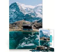 Puzzle da 1000 pezzi con motivo Alpi svizzere, lago e montagne, riflesso, ideale per adolescenti Gioco cognitivo, svago rilassante, assemblaggio di motivi, opera d'arte 50x75cm