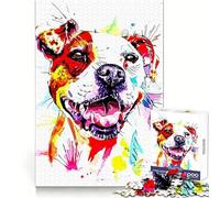 Puzzle da 1000 pezzi con motivo American Pitbull Terrier per adolescenti, ideale per il tempo libero e il divertimento Un regalo memorabile (38x26cm)