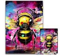 Puzzle da 1000 pezzi con motivo ape e graffiti, per adulti, ideale per decorare la casa, allenare la mente e come regalo per le feste, 50x75CM/19,68x29,52 pollici.