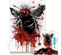 Puzzle da 1000 pezzi con motivo ape e inchiostro,incastro perfetto,gioco stimolante per la mente,ideale per il relax e come decorazione natalizia da parete (50x75cm)