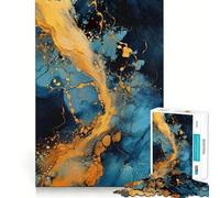 Puzzle da 1000 pezzi con motivo astratto "Flusso Celeste",assemblaggio preciso,divertente gioco di logica,momento di pace,regalo di Natale rilassante (38x26cm)