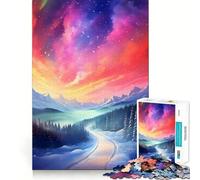 Puzzle da 1000 pezzi con motivo aurora boreale e montagne ideale per adulti Gioco di puzzle che stimola la memoria per un momento di relax rilassante Taglio preciso Regalo perfetto per le vacanze