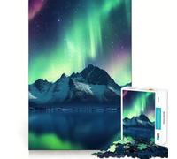 Puzzle da 1000 pezzi con motivo aurora boreale e montagne ideale per adulti Gioco di puzzle che stimola la memoria per un momento di relax rilassante Taglio preciso Regalo perfetto per le vacanze