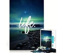 Puzzle da 1000 pezzi con motivo Aurora Lake,taglio preciso,arte,gioco stimolante per la mente,divertimento nel tempo libero,decorazione natalizia,regalo (50x75cm)