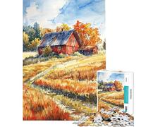 Puzzle da 1000 pezzi con motivo autunnale e rustico gioco rilassante da assemblare compleanno e Natale (dimensioni 38x26cm)