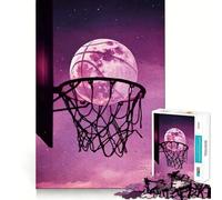 Puzzle da 1000 pezzi con motivo basket,luna e canestro Gioco di snodo creativo,stimolante per la mente,ideale per momenti di relax e come regalo di compleanno (50x75cm)