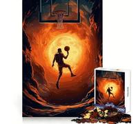 Puzzle da 1000 pezzi con motivo basket, sole e lay-up, ideale per adolescenti, per allenare la mente, per un piacevole momento di relax, con taglio uniforme e un caldo regalo di Natale (38x52cm)