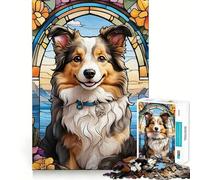 Puzzle da 1000 pezzi con motivo Border Collie,taglio senza soluzione di continuità,gioco creativo,giocattolo,gioco casual,Natale,tempo libero,arte (38x52cm)