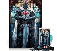 Puzzle da 1000 pezzi con motivo Cavalieri Templari, ideale per adolescenti, per migliorare la memoria, favorire il relax e creare un'atmosfera magica Decorazione da parete 50x75cm