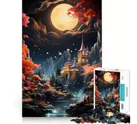 Puzzle da 1000 pezzi con motivo ciliegio in fiore,casa giapponese,taglio preciso,puzzle logico,gioco di logica,svago,divertimento,decorazione natalizia da parete (38x52cm)