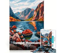 Puzzle da 1000 pezzi con motivo dei Monti Torngat, Parco Nazionale del Canada, bordi sottili, gioco di abilità mentale, rilassante, regalo di Natale (50x75cm)