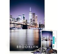Puzzle da 1000 pezzi con motivo del Ponte di Brooklyn e del Parco,bordi lisci,gioco creativo,giocattolo per momenti di relax,regalo di compleanno divertente (38x52cm)